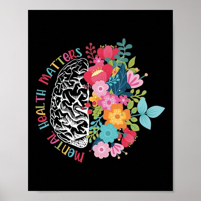 Póster Cuestiones de salud mental motivacionales Inspirad (Frente)