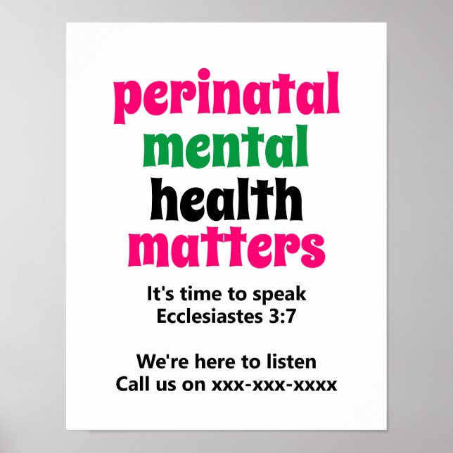 Póster Cuestiones de salud mental perinatal (Frente)