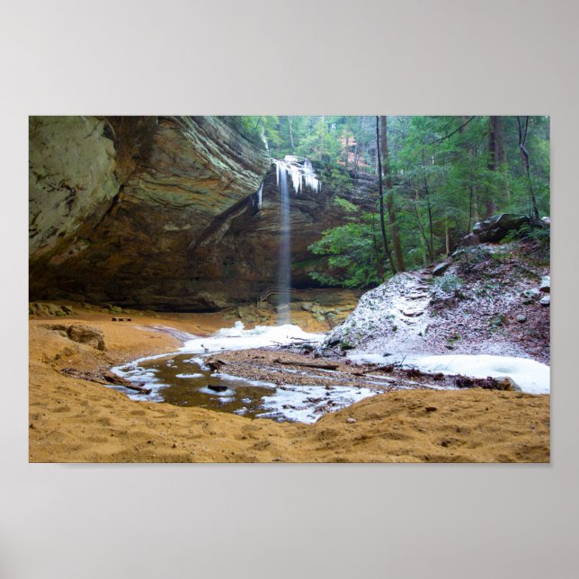 Póster Cueva de ceniza en invierno, Ohio (Frente)