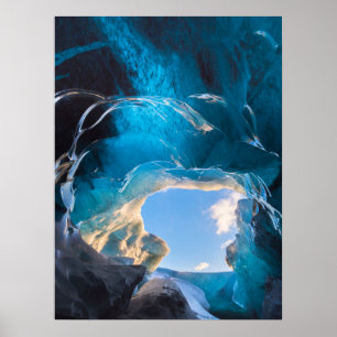 Póster Cueva de cristal, Icefield Vatnajokull, Islandia m