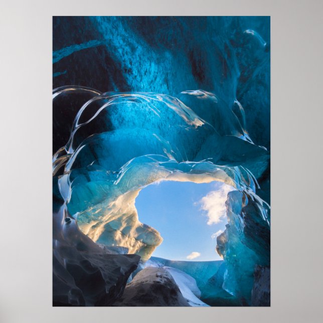 Póster Cueva de cristal, Icefield Vatnajokull, Islandia m (Frente)