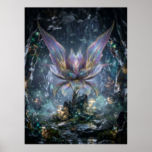 Póster Cueva de Flor de Cristal Irisado