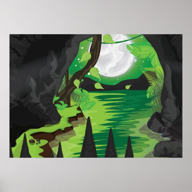 Póster Cueva de la selva profunda (Frente)