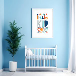 Póster Cueva de Niño Pequeño Tipografía Colorida para Niñ