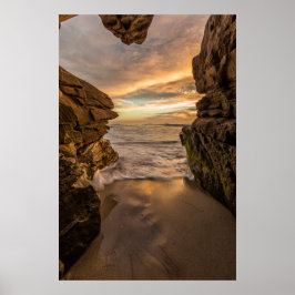 Póster Cueva marina en la playa de Windansea