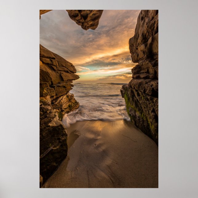Póster Cueva marina en la playa de Windansea (Frente)