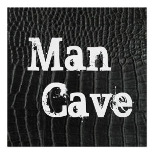 Póster Cueva negra del hombre de la tipografía de la