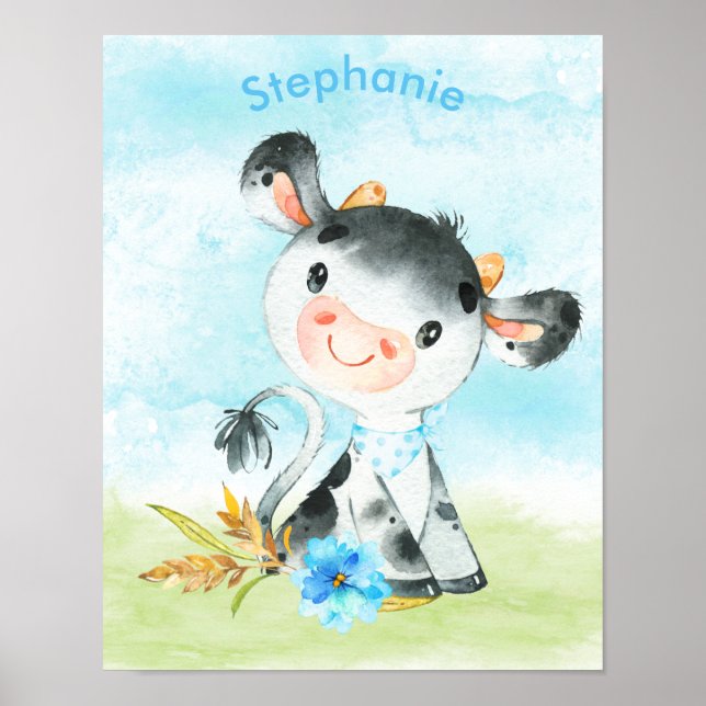 Póster Cueva pequeña de color azul (Frente)
