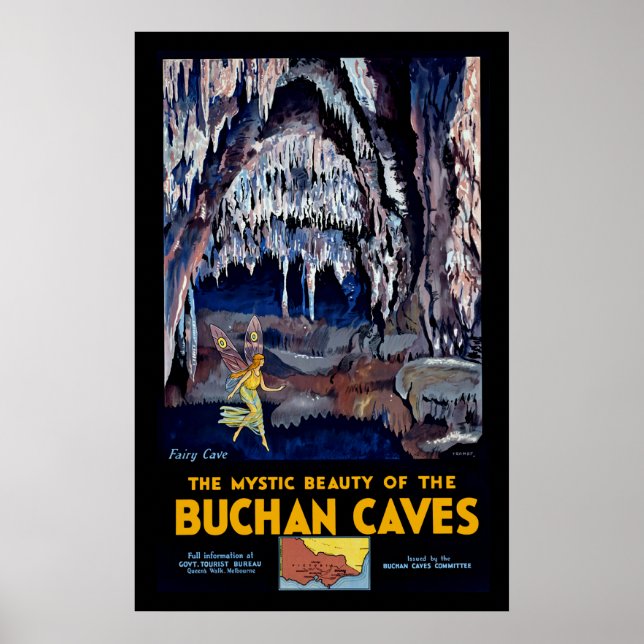 Póster Cuevas de Buchan Australia (Frente)