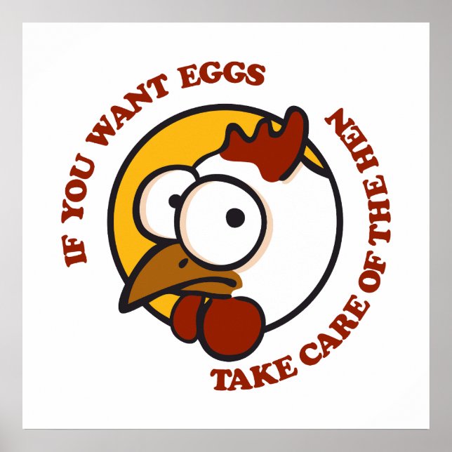 Póster Cuida de la gallina 1 (Frente)