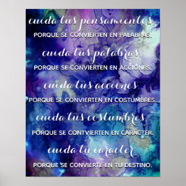 Póster Cuida tus pensamientos poster