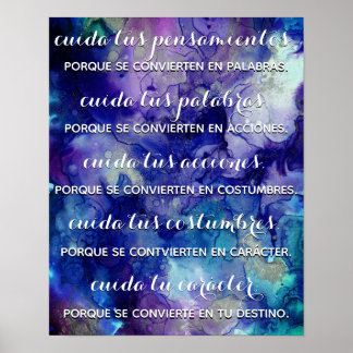 Póster Cuida tus pensamientos poster