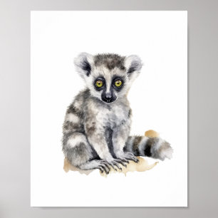 Póster Cuidada cachorro de lemur