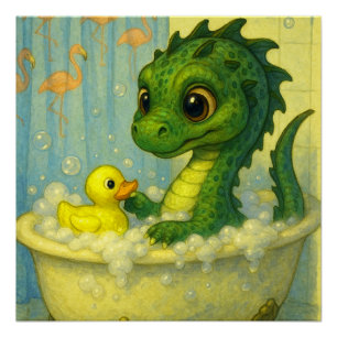 Póster Cuidada gran ojo bebé mar serpiente burbuja fantas