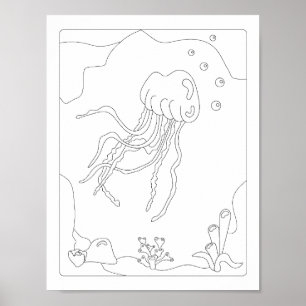 Póster Cuidada Jellyfish Antistress Colección libro Po