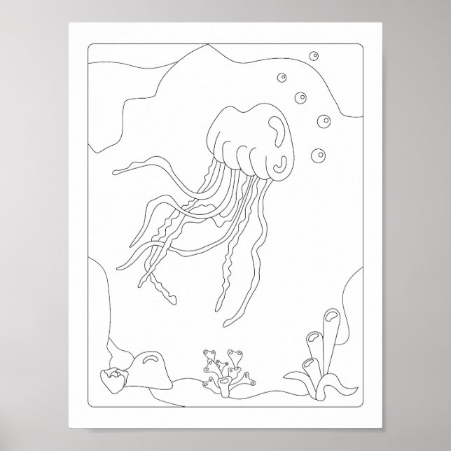 Póster Cuidada Jellyfish Antistress Colección libro Po (Frente)