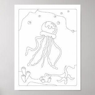 Póster Cuidada Jellyfish Antistress Colección libro Po