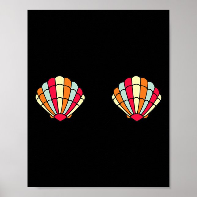 Póster Cuidada sirena Shell Halloween disfraces Tee Fun C (Frente)