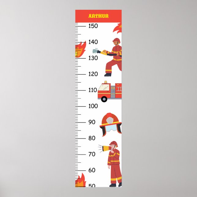 Póster Cuidada tabla de crecimiento de bomberos (Frente)
