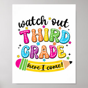 Póster Cuidado 3er Grado Aquí Vengo Primer Día de Regreso