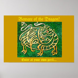 Póster Cuidado con el Dragón