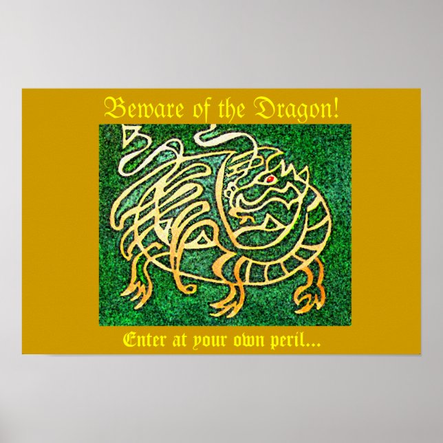 Póster Cuidado con el Dragón (Frente)
