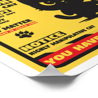 Póster Cuidado con el gato