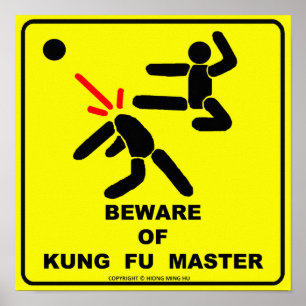 Póster Cuidado con el maestro de Kung Fu