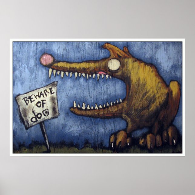 PÓSTER "CUIDADO CON EL PERRO #1" (Frente)