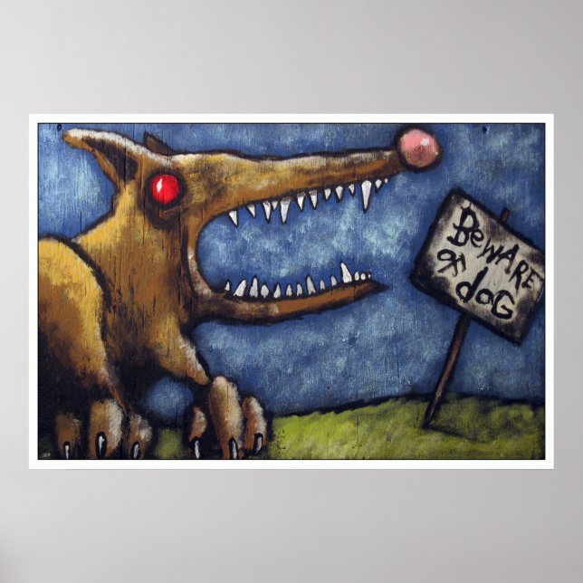 PÓSTER "CUIDADO CON EL PERRO #2" (Frente)