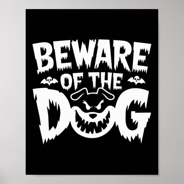 Póster Cuidado Con El Perro Para Los Hombres (Frente)