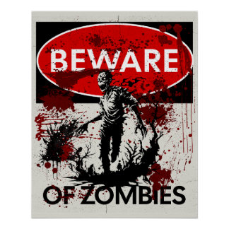 Póster Cuidado con los zombies