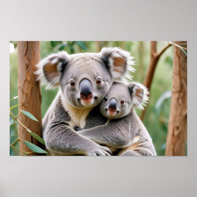 Póster Cuidado de la fauna y flora de Koala (Frente)