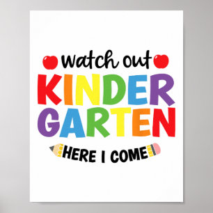 Póster Cuidado jardín de infancia aquí vengo Kinder de vu
