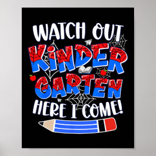 Póster Cuidado jardín de infancia aquí vengo Kinder de vu