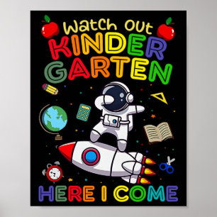 Póster Cuidado jardín de infancia aquí voy divertidos niñ