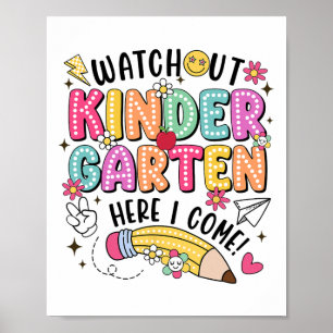 Póster Cuidado kínder aquí voy primer día de regreso