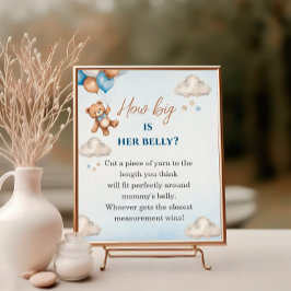 Póster Cuidado Oso Azul Cuán Grande Es Su Juego De Ducha