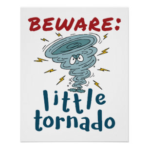 Póster Cuidado pequeño Tornado Cute