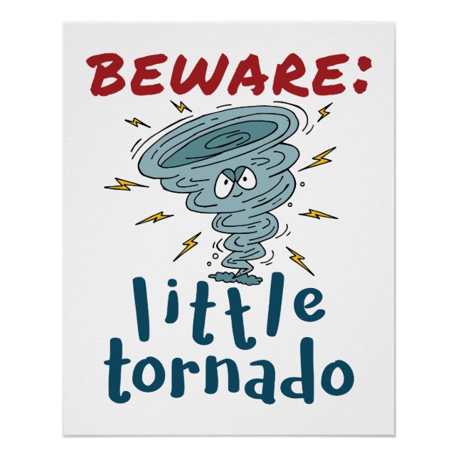 Póster Cuidado pequeño Tornado Cute (Anverso)