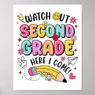 Póster Cuidado Segundo Grado Aquí Vengo De Vuelta Al Cole