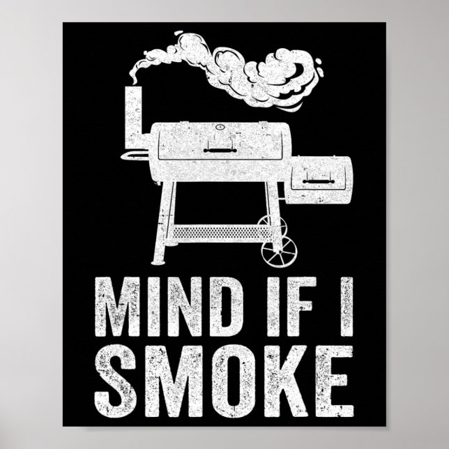 Póster Cuidado Si Fumo El Humo Funny Bbq Fumador (Frente)