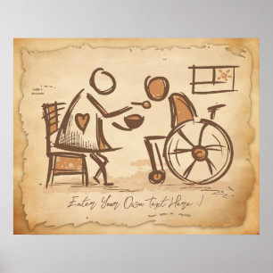 Póster Cuidador Antiguo al Estilo Clásico, Asistente de E