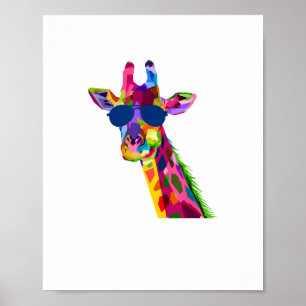 Póster Cuidador de zoo de jirafas safari animal jirafa 