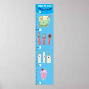 Póster Cuidados utensilios de mesa de comedor gráfico de