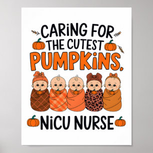 Póster Cuidando a las calabazas más lindas Enfermera de N