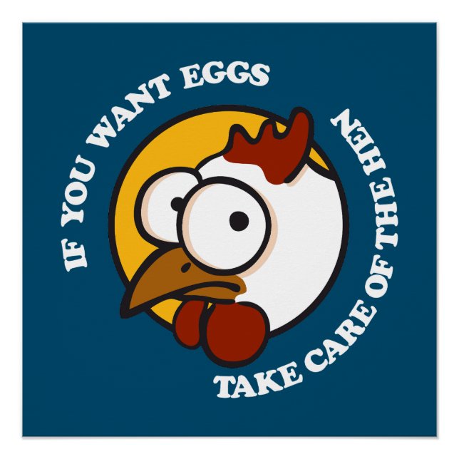 Póster Cuidar de la gallina 1 (Anverso)