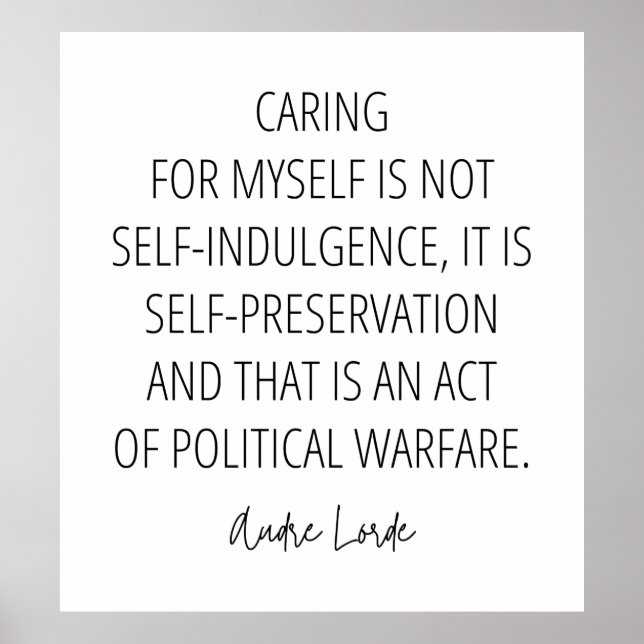 Póster Cuidarme a mí mismo es autopreservación (Frente)