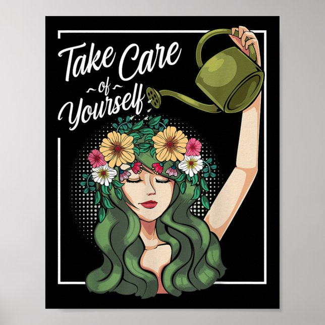 Póster Cuidate De Tu Propio Mente Positivo Del Cuerpo (Frente)