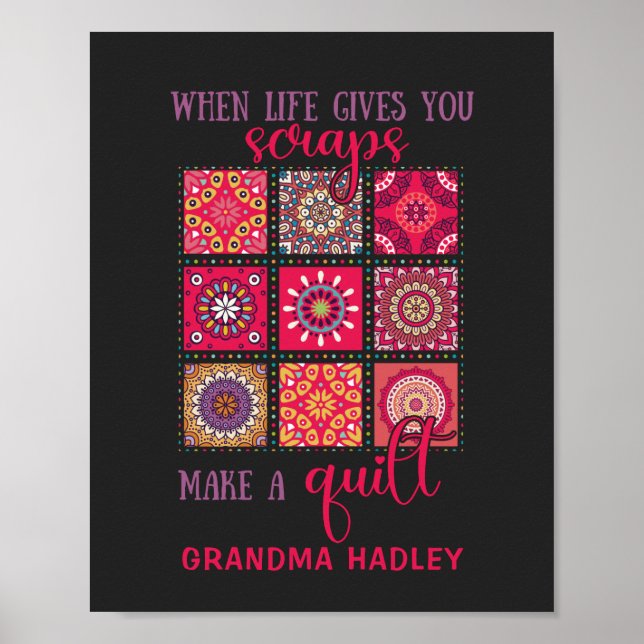 Póster Cuilt de trabajo en parches personalizado (Frente)